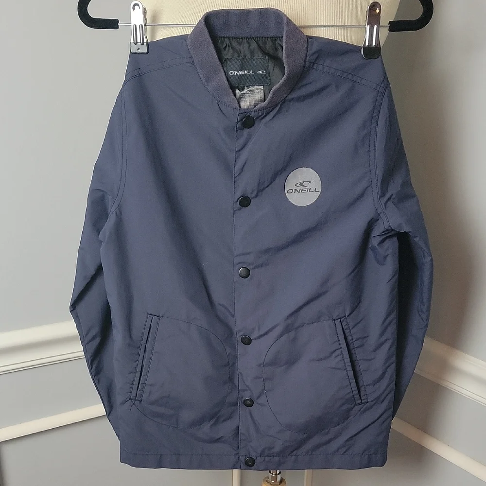 O'NEILL Boy's Blue Snap Closure‎ Lightweight Casual Surfer Windbreaker Jacket S